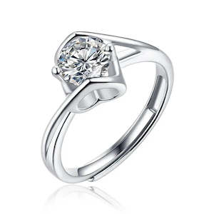 Yorkerla Jewellery: 1 Carat Kiss of an Angel 925 Silver Moissanite Stone Ring
