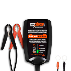 Battery Chargers: OzCharger 6/12V 1A Battery Charger & Maintainer - OC-61201