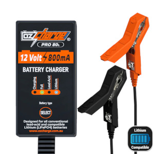 Battery Chargers: OzCharger 12V 0.8A Pro Series Battery Charger & Maintainer - OC-PRO80L
