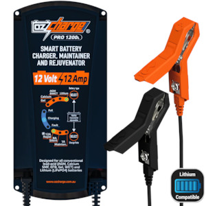 OzCharger 12V 12A Pro Series Battery Charger & Maintainer - OC-PRO1200L