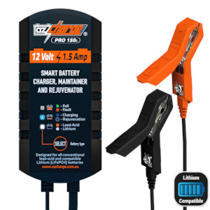 Battery Chargers: OzCharger 12V 1.5A Pro Series Battery Charger & Maintainer - OC-PRO150L