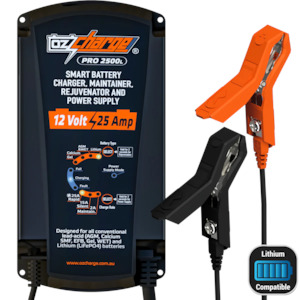 OzCharger 12V 25A Pro Series Battery Charger & Maintainer - OC-PRO2500L