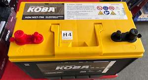 Marine And Boat Batteries: Koba AGM M27-750 MF Dual Force+ AGM Battery - 12V, 750CCA, Dual Purpose