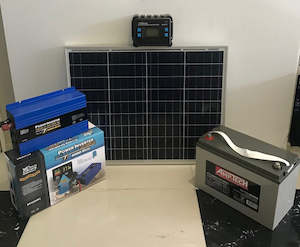 Solar Panel Bundle – 50W Panel, 20A Controller, 120Ah Battery, 1000W Inverter