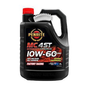Oils Fluids Filters: Penrite 4-Stroke 10W-60 PAO/ESTER Motorcycle Engine Oil 4L - MC410W60004