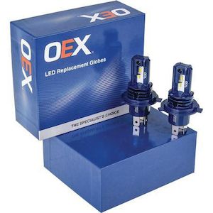 Globes Electricals: OEX H4 LED Globe (Off-Road Use) one pair - GLX08H4V2