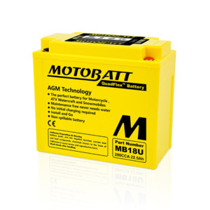 Motorcycle And Watercraft: Motobatt MB18U Quadflex Motorbike AGM Battery - 22.5Ah 280CCA