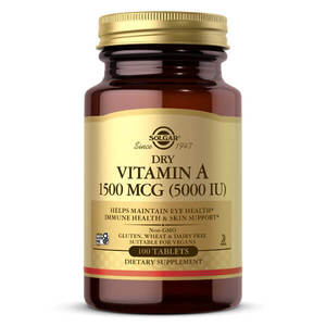 Vitamin A: Solgar Dry Vitamin A 5000IU 100 Tabs