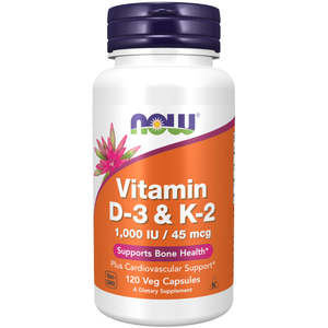 Vitamin K: Now Foods Vitamin D-3 & K2 120 Caps