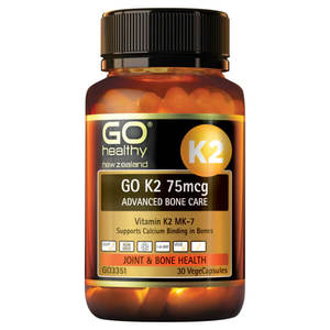 Vitamin K: Go Healthy Go K2 75mcg Activk Advanced Bone Care 30 Veggie Caps