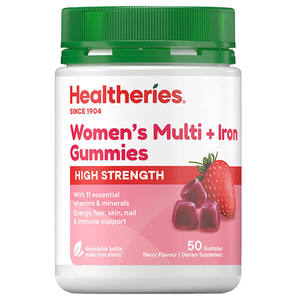 Iron: Healtheries Adult High Strength Women's Multi + Iron Gummies x50