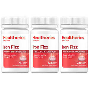 Iron: Healtheries Iron Fizz 60 Tablets x3 (3x Bottles)