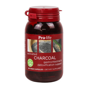Pro-life Activated Charcoal 60 Caps CLEARANCE Short Dated end of 09/2026