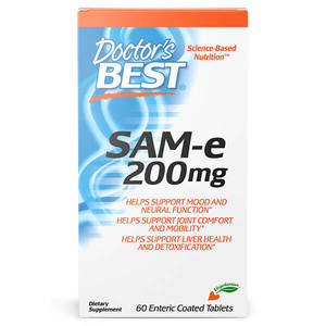 Cleanse Detox: Doctor's Best SAM-e 200mg 60 Tabs CLEARANCE Short Dated end of 30/11/2026