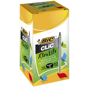BIC Clic Medium Ballpoint Pen Black – Box of 50