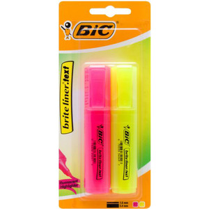 Products: BIC Briteliner Highlighter Pink/Yellow
