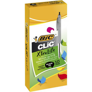 BIC Clic Medium Ballpoint Pen Black – Box of 10
