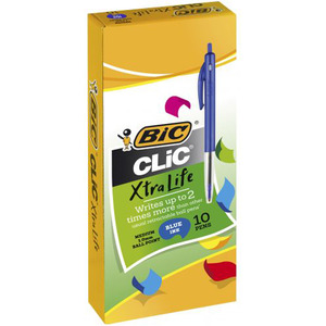 BIC Clic Medium Ballpoint Pen Blue – Box of 10