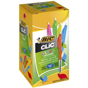 BIC Clic Medium Ballpoint Pen Blue – Box of 50