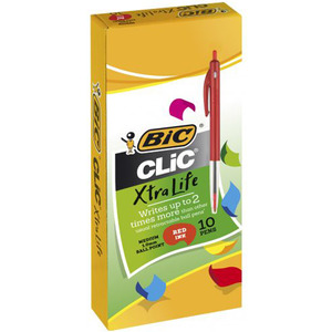 BIC Clic Medium Ballpoint Pen Red – Box of 10
