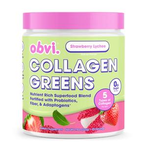 OBVI Collagen Greens Powder Strawberry Lychee Flavour - 25 Serves