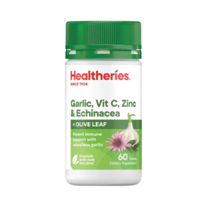 Vitamins: Healtheries Garlic Vit C Zinc & Echinacea with Olive Leaf