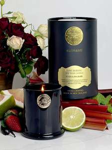 Roses & Rhubarb Soy Long Burning Candle 250g