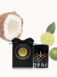 Crystal Series Candles: Lime & Coconut Crystal Series Long Burning Pure Coconut Wax Candle Small 150gm