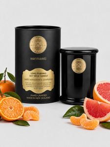 Sweet Mandarin & Grapefruit Long Burning Pure Soy Wax Candle 250g