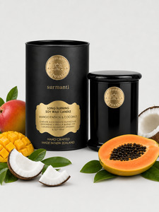 Mango Papaya & Coconut Long Burning Pure Soy Wax Candle 250g