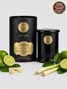 Candles: Persian Lime & Lemongrass - Odour Eliminator Long Burning Pure Soy Wax Candle 250g