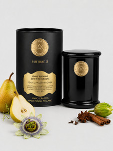 Candles: Pear & Passionflower Long Burning Pure Soy Wax Candle 250g