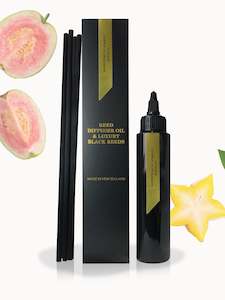 Reed Refill - Starfruit Lychee & Guava Reed Diffuser Oil & Luxury Black Reeds