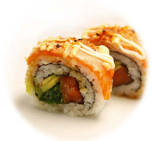 salmon: Salmon+seaweed+avo Dragon Roll