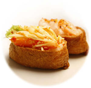 seafood: Inari Boat with kanikama and Tobiko