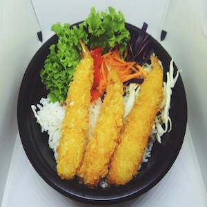 Donburi Rice Bowl: Crispy Prawns Donburi