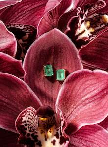 Earrings: Emerald Baguette Earrings