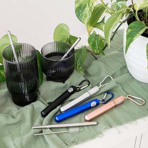 Straws: SustainaBLAH Retractable, Reusable Straw Kit