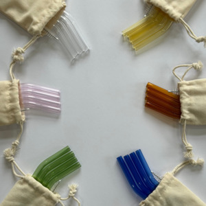 Straws: Travel Glass Drinking Straw Set
