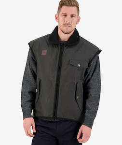 Mens Vests: Men's Levels Oilskin Vest with Cotton Lining