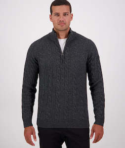 Mens Knitwear Jumpers: Men's Doncaster V2 Zip Cable Knit