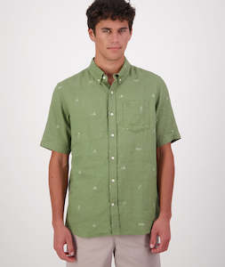 Mens Shirts: Men's Camp Vibes Linen Short Sleeve Shirt