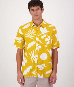 Men's Leafage Linen Short Sleeve Shirt