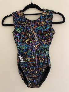 Leotards & Unitards: Milano Black with Multi-colour swirl hologram