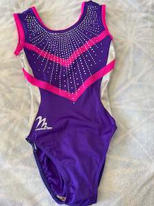 60 Leotards: Milano Purple with silver and pink detail