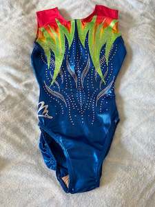 60 Leotards: Milano Royal Blue with multi-colour detail and diamantes