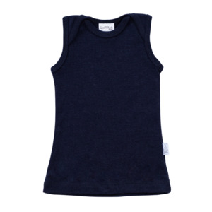 Baby: Baby Merino Envelope Neck Singlet | Indigo