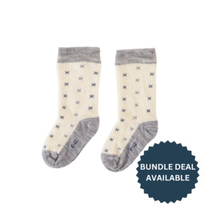 Baby Merino Long Socks | Grey Marle Crosses