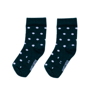 School Tights Socks: Crew Merino Socks | Forest Green Dots