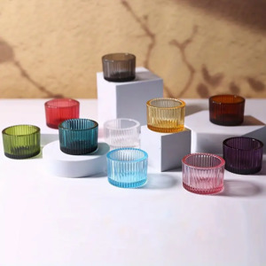 Products: Slim Textured Glass Tealight Holder - Sweet As Decor NZ